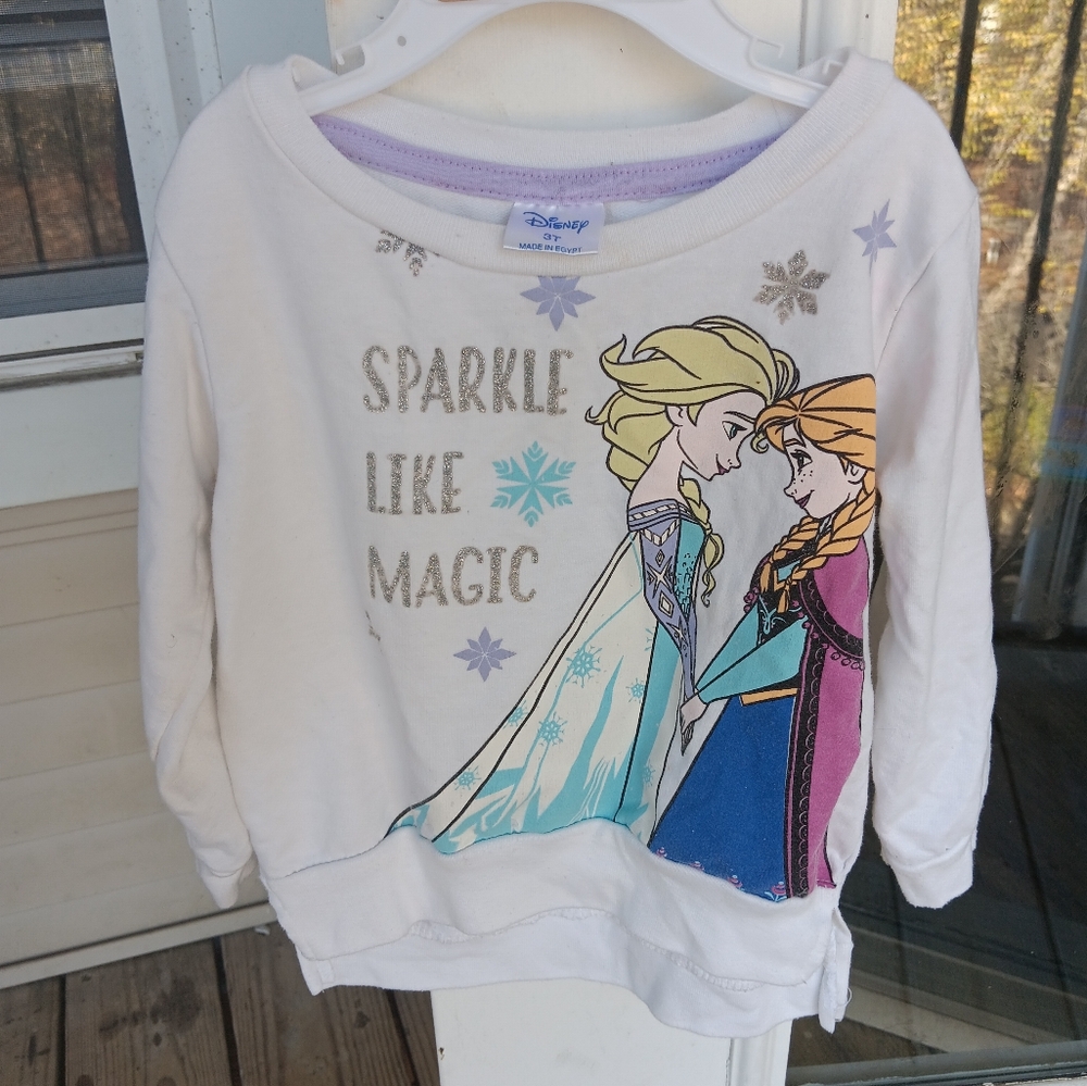 Disney Frozen Anna Elsa Sweatshirt Top 3T